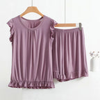 3XL-8XL Women's Pajama Sets New Plus Size Lounge Wear Modal Sleeveless Shirt Shorts Suit Sleepwear Home Clothes Ladies Pijamas