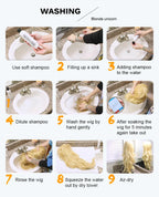 Allbell Magique Short Wavy Wig Bob Curly Wig With Bangs Dirty Orange Lolita Wigs Natural Synthetic Wig For Woman Heat Resistant