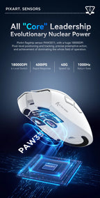 Attack Shark 18000DPI Wireless Mouse, 1000Hz,PAW3311,Bluetooth Tri-mode Connection, R1 Macro Gaming Mouse