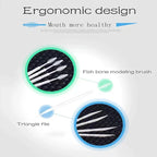 300 Pcs Double-ended Fish Bone Shaped Disposable Plastic Toothpick ,Dental Floss,Interdental Brush
