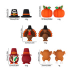 5/10/20pcs Thanksgiving Silicone Beads 3D Pumpkin Turkey  Focal Beads for Jewelry Lanyards Keychain Bracelet Making Pen Decor