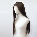 13*4 Dark Brown Synthetic Lace Front Wigs Chocolate Brown Long Straight Lace Front Wig for Women Pre Plucked Natural Hairline