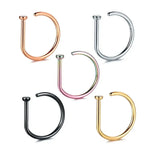 1/3/5Pcs 316L Stainless Steel Fake Piercing Nose Rings for Women Men, D-Shape Septum Nose Ring Clip On Nose Piercing Jewelry