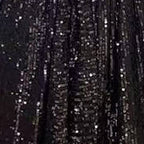 2024 New Fashion Women´s Autumn Sequin Party Dress, Sparkle Long Sleeve Round Neck Short Cocktail Dress with Belt