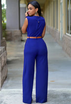 Business Formal Jumpsuit Work Wear Women Romper Elegant Long Deep V Neck Sleeveless High Waist Wrap Jumpsuits Fashion Streetwear