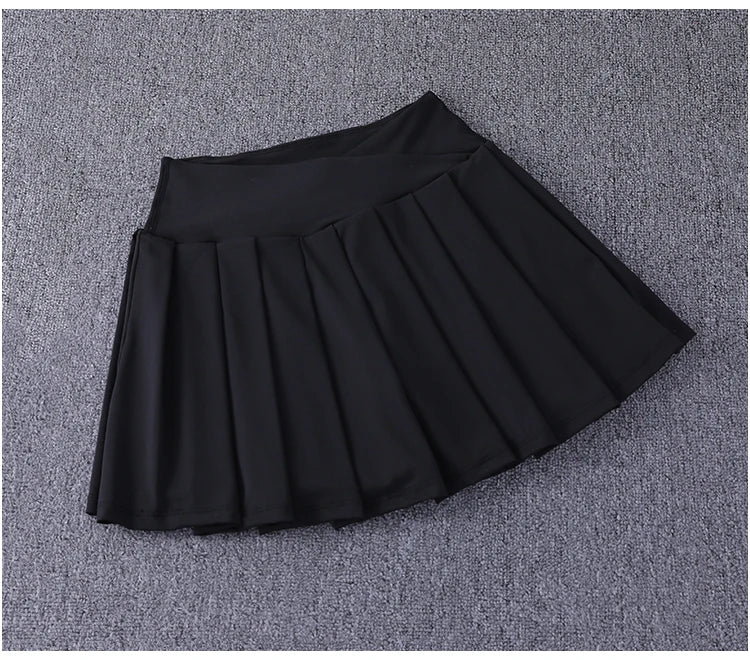 2024 New Best-Selling Pleated Nylon Spandex High Waisted Pocket Skirt With Anti Glare A-Line Sports Tennis Skirt