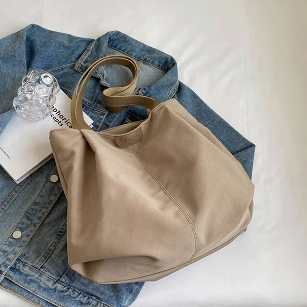 Casual Women's Bag New Large Capacity Canvas Tote Bag Lightweight Women Shoulder Bags Simple Style Female Handbags HJ8396