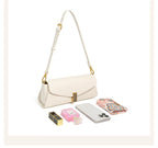 Burminsa Trendy Genuine Leather Underarm Shoulder Bags For Women 2025 Luxury Designer Crossbody Purses Flap Lock Ladies Handbags