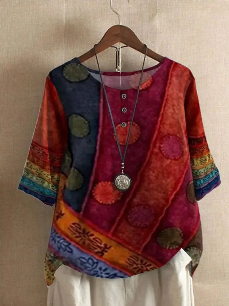 Blouse Women's Fashion Loose Digital Printing Casual Top T-shirt Блузка Летняя Женская Shirts For Women Top Damski Bluzka Damska