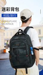 2025 new camouflage backpack for boys High capacity school bag for junior high school students Outdoor travel backpack for men