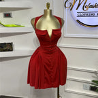 CM.YAYA Women Strapless Sleeveless Pleated Mini Dress 2025 Spring Sweet Sexy Birthday Evening Night Party Vestidos Dresses