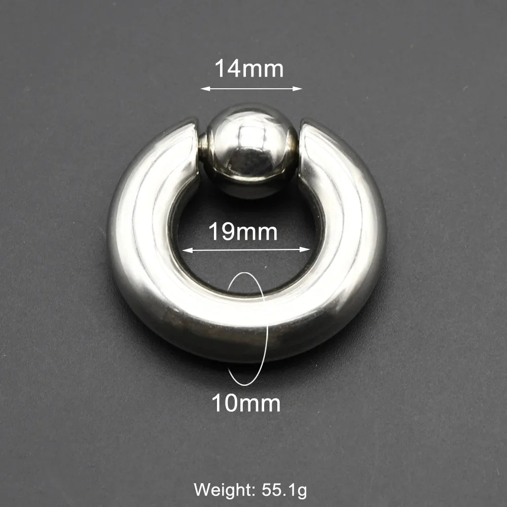 1Pc Large Gauges Stainless Steel CAPTIVE SPRING BEAD RING for Septum Piercing BCR Nose Ring Hoop Expander Earlobe Earrings 00G