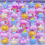10pcs/lot Children's Cartoon Rings Candy Flower Animal Bow Shape Ring Set Mix Finger Jewellery Rings Kid Girls Toys Anillo