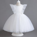 Elegant Girl Fluffy Dress Flower Baby Wedding Ceremony Costume Birthday Outfits White 1st Communion Tutu Gown Kids Gala Clothes