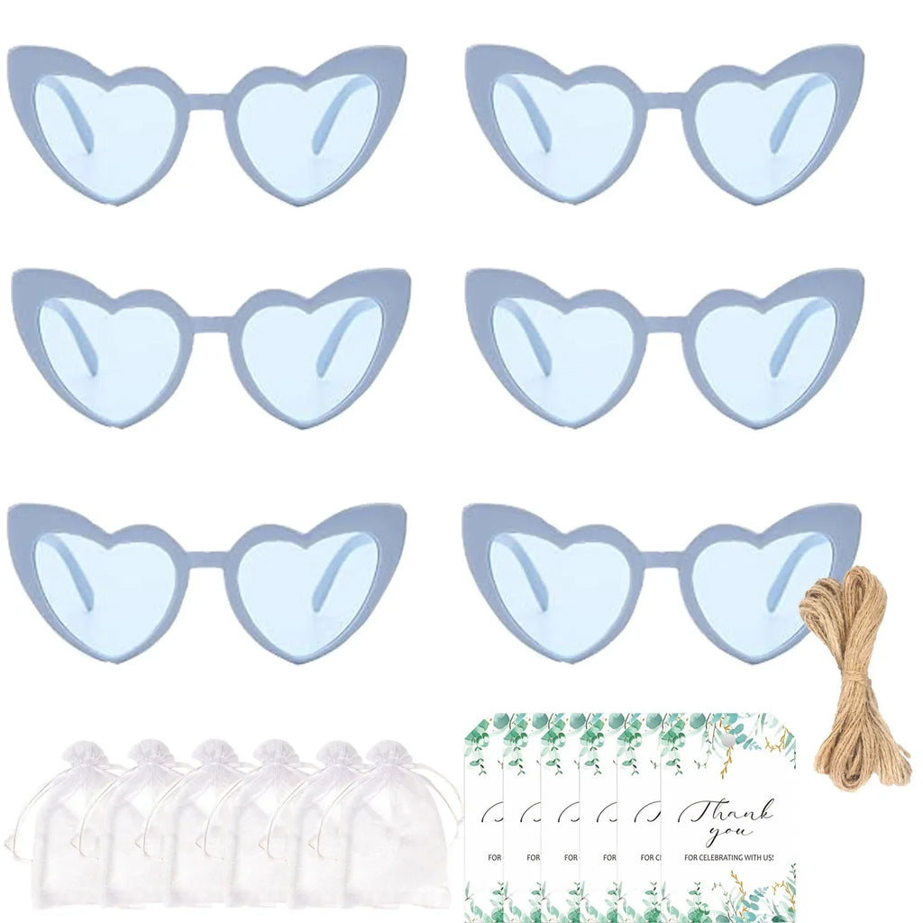 12-60Pcs Wedding Bridal Heart Shaped Sunglasses Party Favors Gift for Guests Bachelorette Hen Party Glasses Bridal Shower Decor