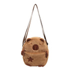 Cute Plush Capybara Crossbody Bag Large Capacity Shoulder Bag Girls Coin Purse Adjustable Zipper Plush Mobile Phone Pouch