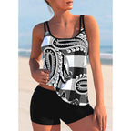 2024 Women's Sexy New Swimsuits Plus Size Printed Beachwear Summer Beach Ladies Casual Fashion Tankini Swim Wear