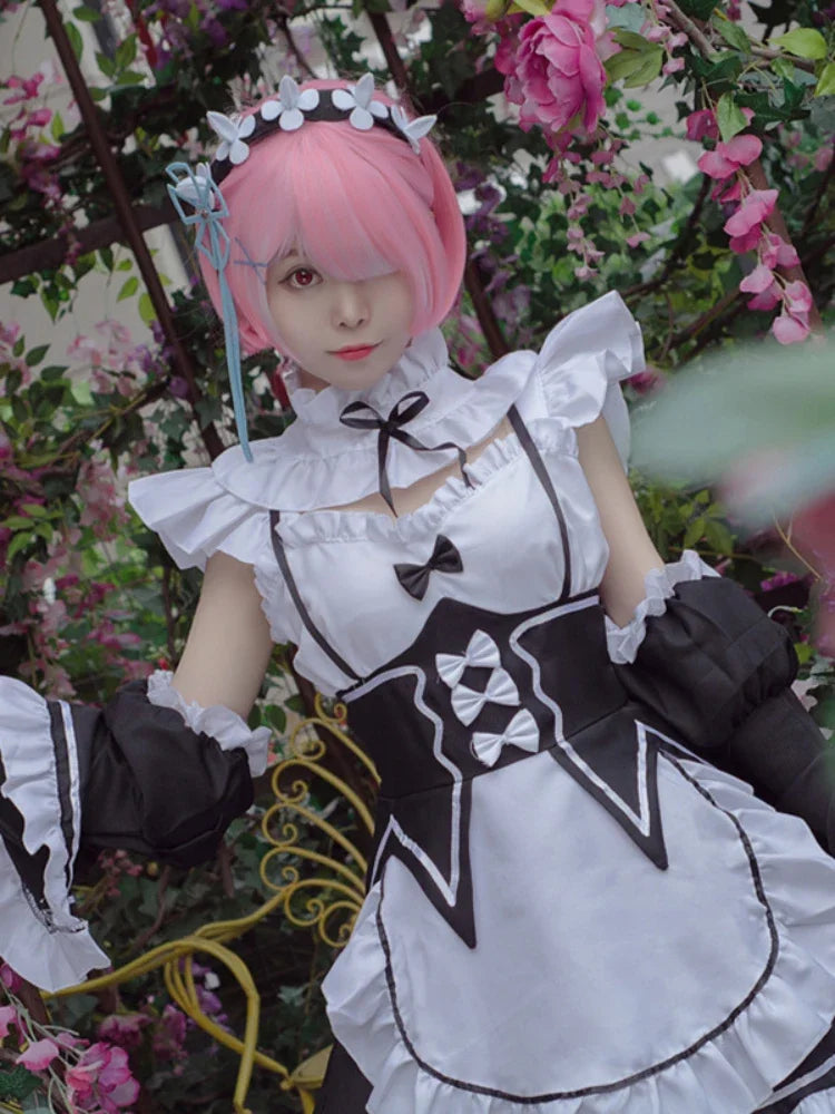 CP5XL Maid Lolita Chemise Cosplay Role Playing Costumes For Party Club Stage Apparel Bow Ties Ball Gowns Waitress Uniform Plus