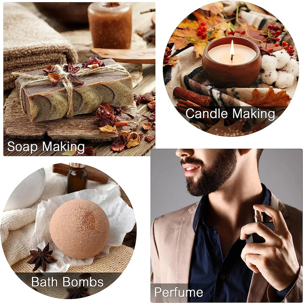 EUQEE 10ML Men's Fragrance Oil For Car Diffuser,Making Candle Leather Forest Pine Coffee Cake Cedarwood Bay Rum 1pcs/3pcs/6pcs