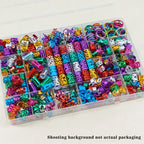 280pcs  Alloy Hair Accessories Set, Elegant BOHO Style, Hollow Beaded Designs, Round Shape, Solid Color Hair Jewelry