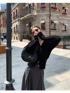 AOSSVIAO Knitted Casual Cardigan 2025 Autumn Winter Elegance Solid Color V-neck Sweater Unique and Niche Slim Fit Tops