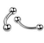 6Pcs Eyebrow Piercing Banana Shape Lip Ring Stainless Steel Curved Barbell Stud Helix Navel Cartilage Earring Body Jewelry