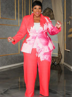 2 Piece Women Sets 2024 New Arrival Plus Size Autumn Winter Matching Two Pieces Sets Blazers Top Pants Suits Outfits Clothing