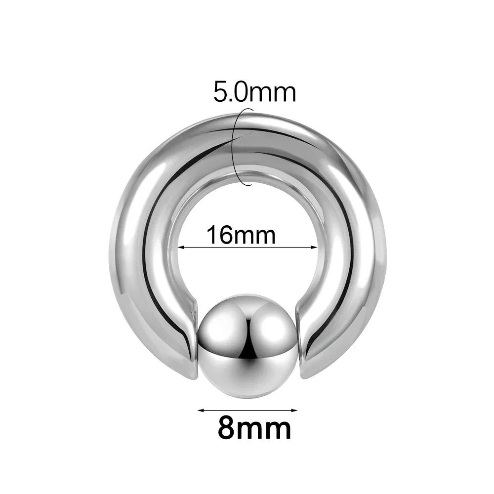 ASTM F136 Titanium PIERC Hinged Segment Hoop Earrings Large size Nose Rings 10G-6G 2.5mm-4mm Seamless Labret Lip Body Piercing