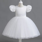 Elegant Girl Fluffy Dress Flower Baby Wedding Ceremony Costume Birthday Outfits White 1st Communion Tutu Gown Kids Gala Clothes