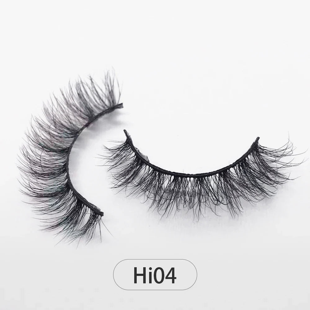 Dropshipping Reuseable Natural Long 12-15mm 3D Faux Mink Lashes Fluffy Volume False Eyelashes Cruelty Free Wispy Makeup Lashes