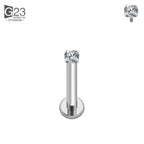 ASTM F136 Titanium 2/2.5/3/4mm CZ Labret Stud 16G Tragus Helix Cartilage Conch Flatback Earlobe Piercing Body Jewelry