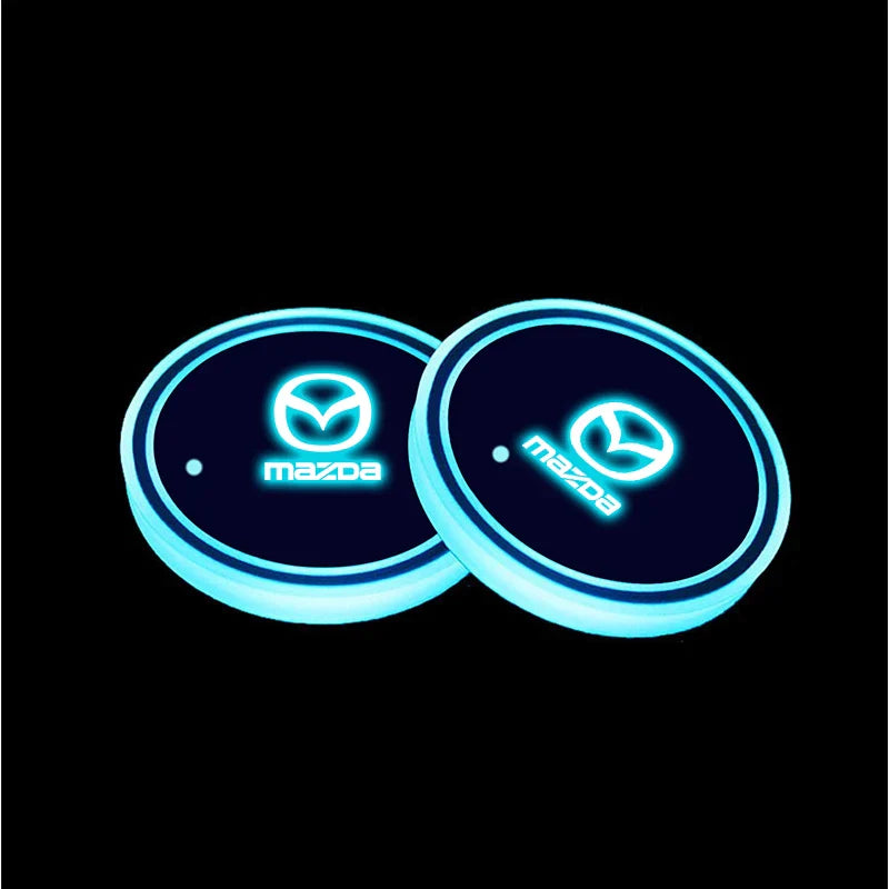2PCS Car LED Water Cup Mat Drink Holder For Mazda MS Speed CX4 Atenza Axela MX5 CX7 CX5 CX9 RX8 CX30 Bt50