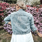Bachelorette Jean Jackets Hen Party Gift Custom Bride Denim Jacket Pearl Mrs Outerwear Bridesmaid Personalised Coats Wedding Day