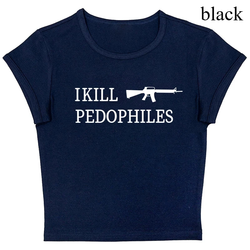 Grunge Punk Hip Hop Y2K Womens T-Shirt Short Sleeve Sexy Slim Chic Fashion Printed Crop Top Gothic Harajuku Emo Girls Streetwear