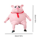 Cartoon Toy Pig Stretch Creative Sensory Toy Rebound Pig Stress Relief Toy Funny Squeeze Soft Pig Toy for Girls Boys