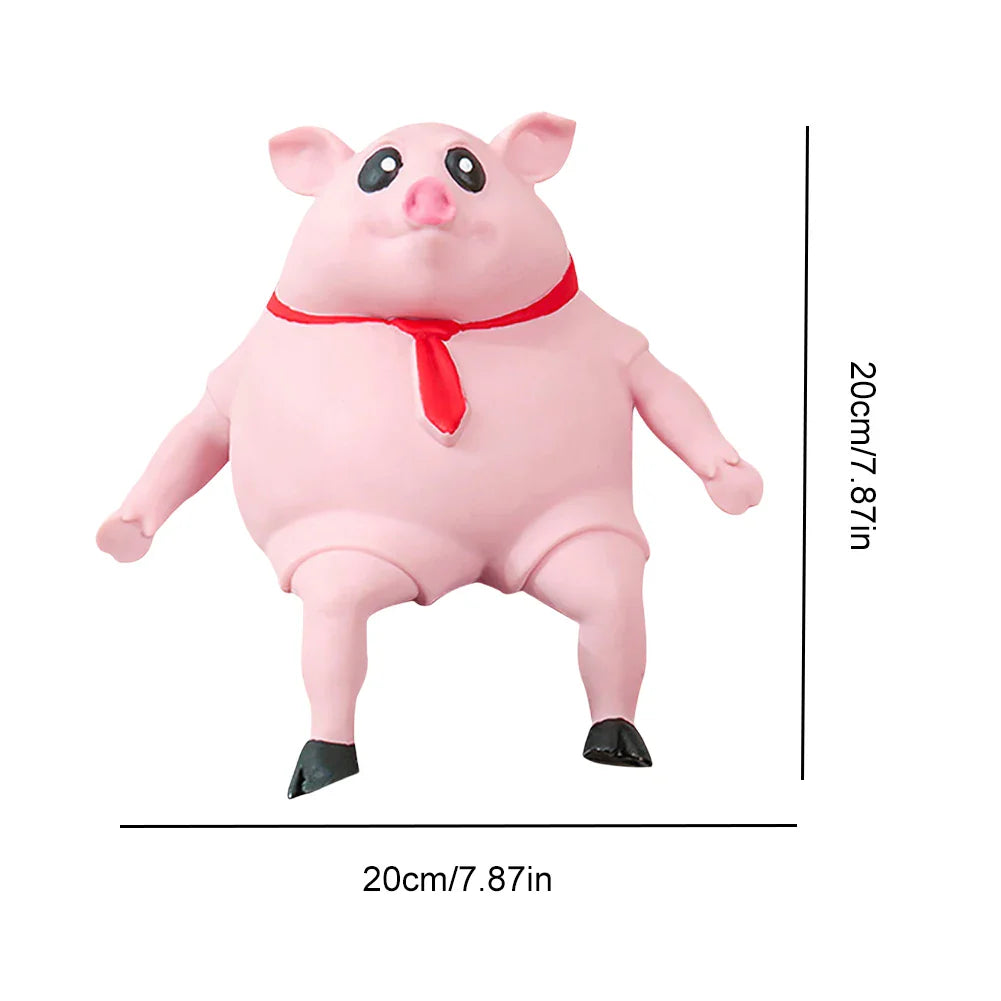 Cartoon Toy Pig Stretch Creative Sensory Toy Rebound Pig Stress Relief Toy Funny Squeeze Soft Pig Toy for Girls Boys