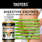 Digestive Enzyme Supplement, Beneficial Bacteria Support Immune, Digestive & Cardiovascular Health, 60 Capsules