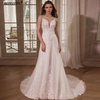 BEPEITHY Customized Strapless A Line Off Shoulder Long Sleeves Bride Ivory Wedding Dresses Glitter Court Train Bridal Gown 2025