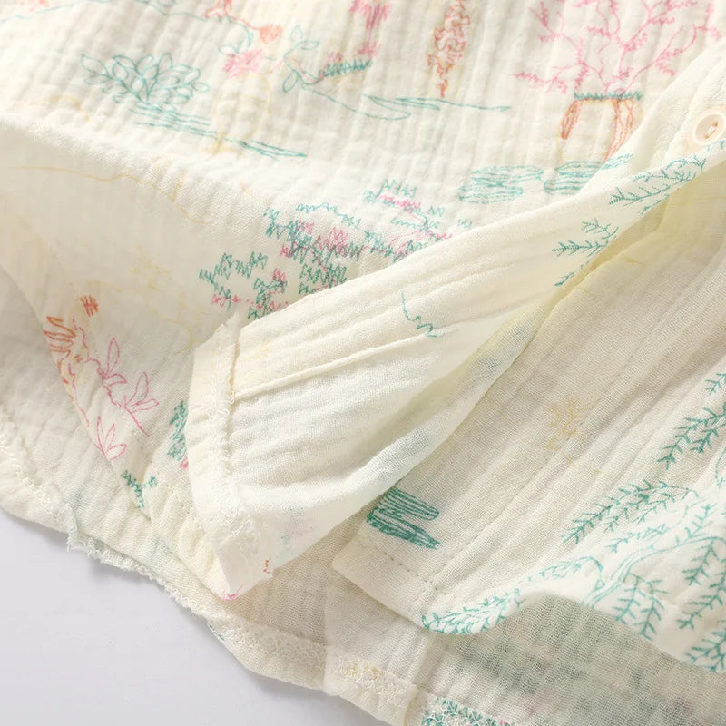 2025 New Women's Spring/Summer Pajama Set 100% Cotton Long Sleeve Long Pants Two Piece Set Large Home Clothes