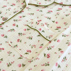 2025 Spring and Autumn Women's Pajama Set 100% Cotton Crepe Long sleeved Pants Two piece Cute and Sweet Home Fury Set Ladies