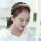 Autumn Winter Soft Velvet Cloth Sponge Padded Hairbands for Women Girls Casual Shopping Face Washing Dress Up Hair Accessories