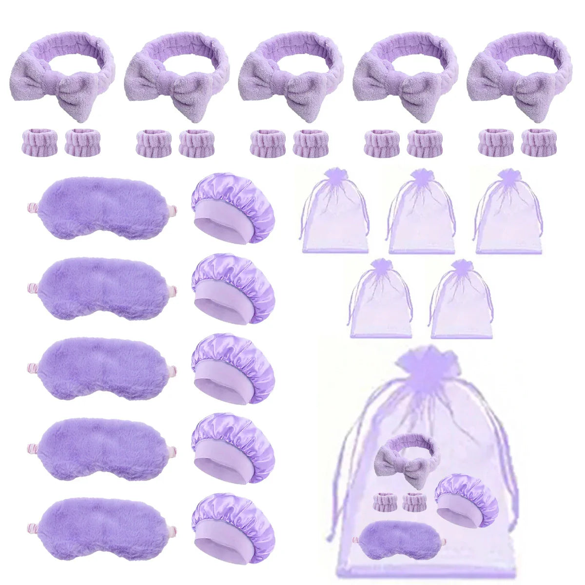 Comb set with storage bag, bring eye mask sleeping cap headband wristband, party gift package,gift,Special for real hair wigs