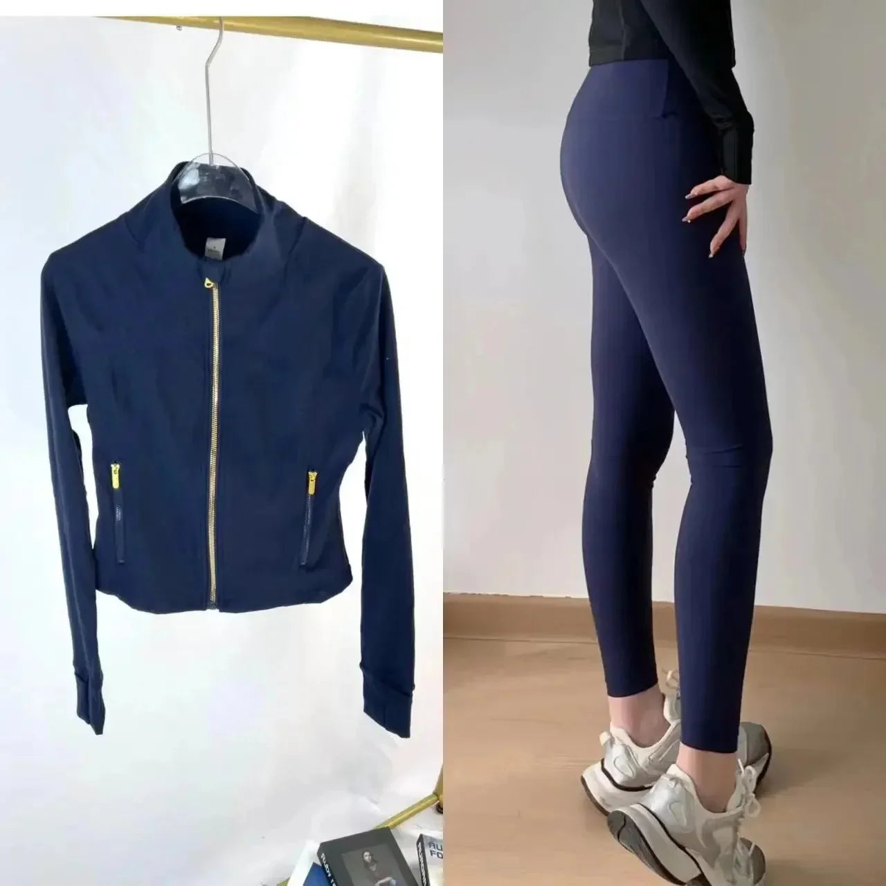 2025 Gold Label Short Sport Jacket Set Women's Yoga Clothes Slimming Fitness Jacket Active Wear Exercise Clothing Female