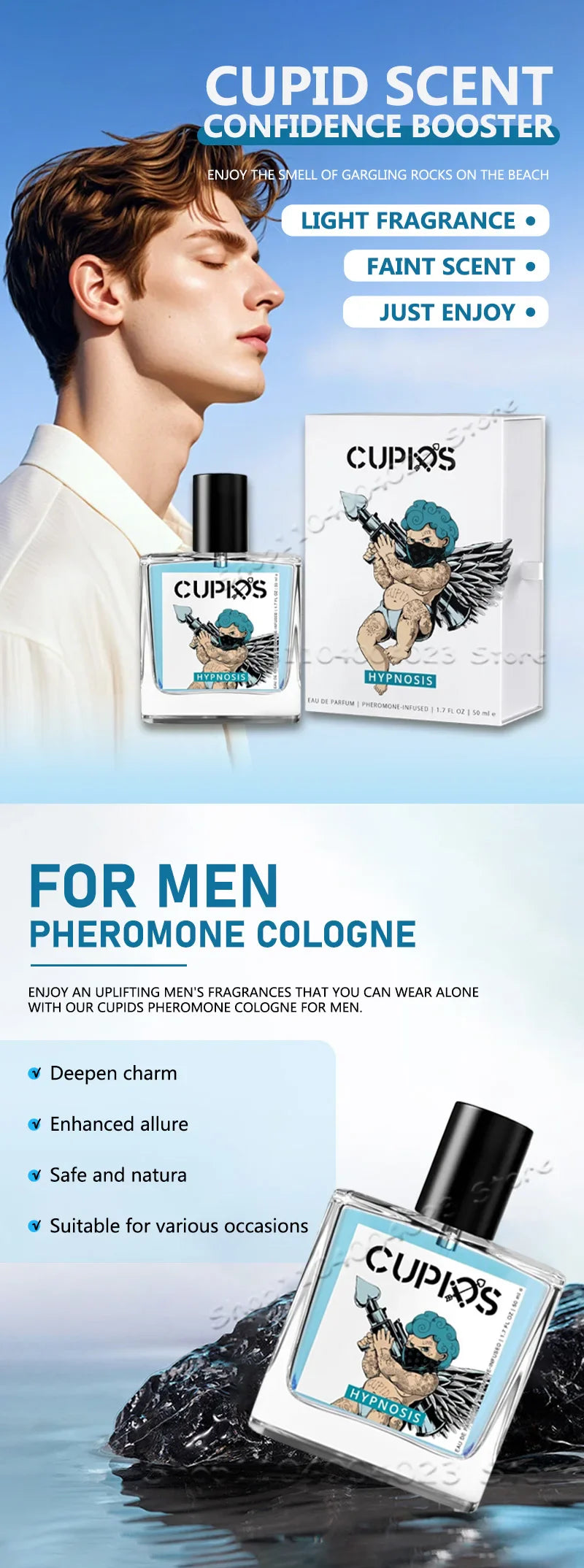 10ML/50ML Cupids Original Hypnosis Pheromone Perfume Infused Cologne For Men Pheromone Perfume For Men Fragrance Attract Women