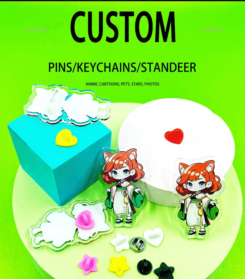 Custom Acrylic Brooches Popular Fashion Clothing Bags Accessories Kids DIY Personalized Design women fathers day gifts Pins