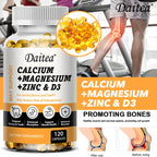 Daitea Calcium Magnesium Zinc Capsules Vitamin D3 helps support bones, teeth, heart, and enhance immune system function.
