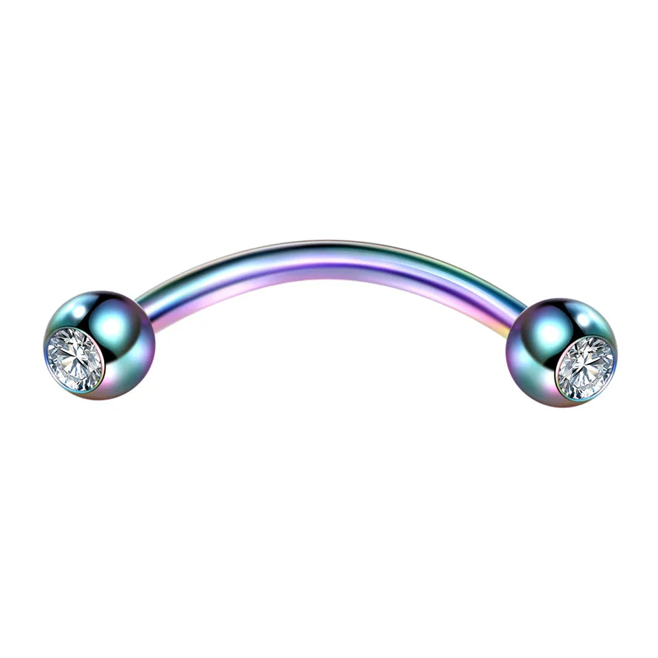 1PC 6/8/10mm Stainless Steel Banana Piercing Ring 3mm Ball Eyebrow Piercing Curved Barbell Ring Snug Daith Helix Rook Earring