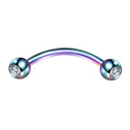 1PC 6/8/10mm Stainless Steel Banana Piercing Ring 3mm Ball Eyebrow Piercing Curved Barbell Ring Snug Daith Helix Rook Earring