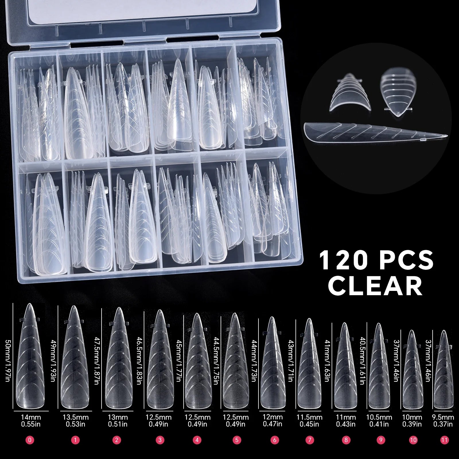 120Pcs Nail Forms For UV Gel Quick Building Extension Top Molds Dual Forms Acrylic Nail Art Tips Nails Accessories Tools