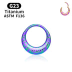 ASTM F136 Titanium 16G Moon Septum Hoop Ring Anodizing Hinged Segment Nose Clicker Tragus Helix Daith Earring Piercing Jewelry